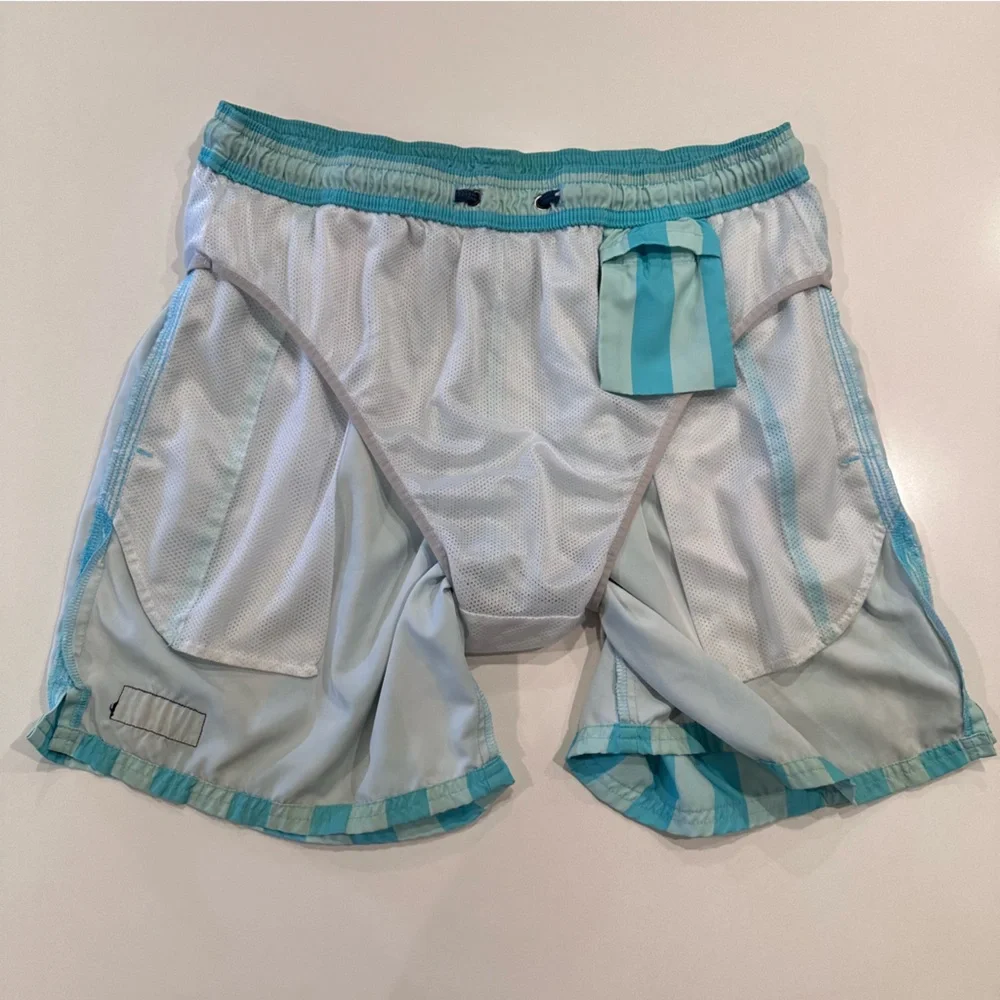 Vineyard Vines Swim Trunks Board Shorts Blue Striped‎ Aize Medium